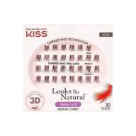 enhance your look with kiss looks so natural trio lash medium combo pack: false eyelashes powered by tapered end technology, 3d lengths & angles, and easy grip tray with built-in glue pocket – includes 30 trio lashes in short & medium lengths logo