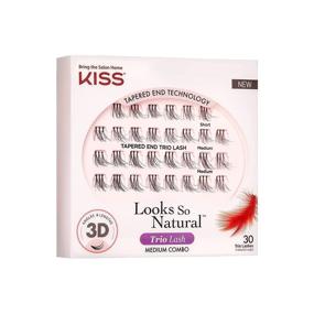 img 1 attached to Enhance Your Look with KISS Looks So Natural Trio Lash Medium Combo Pack: False Eyelashes Powered by Tapered End Technology, 3D Lengths & Angles, and Easy Grip Tray with Built-In Glue Pocket – Includes 30 Trio Lashes in Short & Medium Lengths