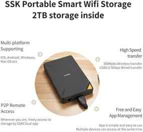 img 3 attached to 📱 SSK 2TB Portable NAS External Wireless Hard Drive: Personal Cloud Smart Storage with Wi-Fi Hotspot, Auto-Backup, and Wireless Remote Access for Phone/Tablet PC/Laptop!