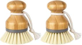 img 4 attached to 🧽 MR.SIGA Bamboo Palm Brush - Efficient Scrub Brush Set for Easy Kitchen Sink Cleaning, Dishes, Pots, and Pans - Pack of 2