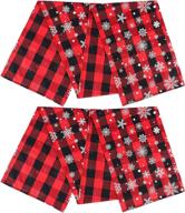 🏞️ льдинка aneco в упаковке по 2 штуки - рождественский столешница в стиле buffalo plaid с льдинками для использования в помещении и на открытом воздухе - 13 x 72 дюйма - красный и черный логотип