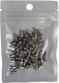 img 2 attached to 30 Sets of Silver Head Button Studs and Posts by RUBYCA - Metal Screwback Studs with Chicago Screws for Leather Crafting - 9mm X 6mm