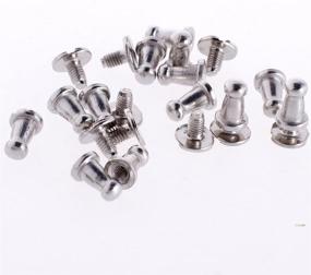 img 3 attached to 30 Sets of Silver Head Button Studs and Posts by RUBYCA - Metal Screwback Studs with Chicago Screws for Leather Crafting - 9mm X 6mm