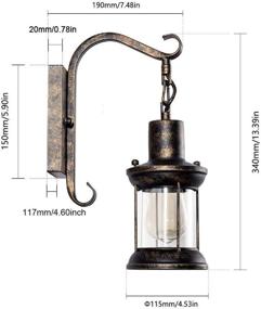 img 3 attached to 🏺 Vintage Wall Sconces Oil Rubbed Plug In - Industrial Rustic 2-in-1 Design with Glass Shade for Indoor Home Décor Headboard (Bronze-Plug In & Bronze-No Plug)