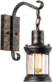 img 4 attached to 🏺 Vintage Wall Sconces Oil Rubbed Plug In - Industrial Rustic 2-in-1 Design with Glass Shade for Indoor Home Décor Headboard (Bronze-Plug In & Bronze-No Plug)