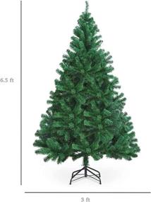 img 1 attached to 🎄 6ft Artificial Christmas Tree with 1000 Branch Tips - Premium Hinged Spruce Xmas Tree for Lush, Lifelike Decor - Solid Metal Stand Included - Holiday Decorations