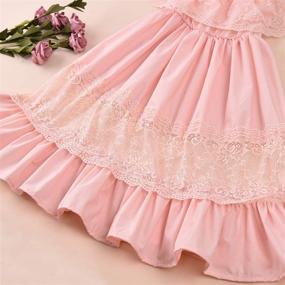 img 1 attached to 👸 Fioukiay Wedding Princess Maxi Dress for Toddler Girls | Shoulder Holiday Girls' Clothing Dresses
