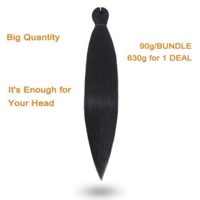 img 2 attached to DAN NING 24'' Pre-stretched Braiding Hair: Original Kanekalon Braid Extensions - Yaki Texture Crochet Twist Hair Braids, without Irritation - 7 Bundles (1b#)