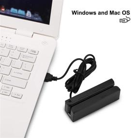 img 1 attached to 🔌 Deftun MSR605 MSR606 MSR90 USB Swipe Magnetic Кардридер для чтения магнитных кредитных карт с 3 дорожками Мини считыватель умных карт