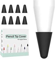 onecut 8 pcs silicone pencil nib/tip protector cap for drawing noiseless compatible for apple pencil 1st/2nd replacement non-slip writing nib/tip protector (black) logo