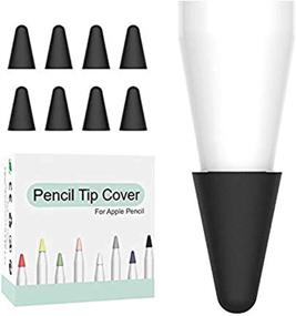 img 4 attached to OneCut 8 Pcs Silicone Pencil Nib/Tip Protector Cap For Drawing Noiseless Compatible For Apple Pencil 1St/2Nd Replacement Non-Slip Writing Nib/Tip Protector (Black)
