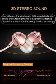 img 1 attached to 🎧 Rose Gold Dual Driver Hybrid In-Ear Wired Headphones with Mic, 3.5mm HiFi Sound, Noise Canceling, Balanced Armature - Handsfree Metal Earbuds