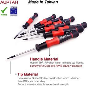 img 2 attached to 🛠️ Набор малых отверток Auptah Precision Torx - 15 штук, магнитные отвертки с головками Torx, Phillips, Tri-point Y00 - идеально подходят для Switch, Wii, PS4, смартфонов, ноутбуков, электроники - сделано в Тайване.