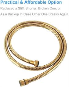 img 3 attached to 🚿 APLusee 59-Inch Flexible Stainless Steel Shower Hose with Swivel Brass Adapter – Gold | Perfect Replacement for Shower Heads/Bidet Handheld Sprayers