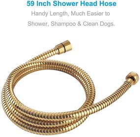 img 1 attached to 🚿 APLusee 59-Inch Flexible Stainless Steel Shower Hose with Swivel Brass Adapter – Gold | Perfect Replacement for Shower Heads/Bidet Handheld Sprayers