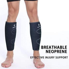 img 1 attached to 🏃 HOPEFORTH Adjustable Shin Splint Compression Calf Wrap - 2 Pack Calf Support Brace