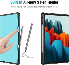 img 2 attached to Fintie Case for Samsung Galaxy Tab S7 11'' 2020 with S Pen Holder - Turquoise: Multi-Angle Viewing Stand and Pocket Auto Sleep/Wake Feature