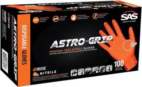 img 1 attached to 🧤 Large Orange SAS Safety 66573 Astro-Grip Powder-Free Nitrile Gloves, 7 Mil