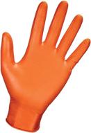 🧤 large orange sas safety 66573 astro-grip powder-free nitrile gloves, 7 mil logo