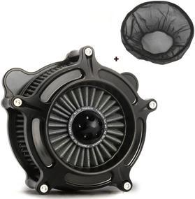 img 4 attached to Улучшите производительность своего Harley с черным воздушным фильтром Turbine Intake Filter Rain Socker Cover для FLHRC Road King Classic FLHX FLTR FLHT 2008-2013.