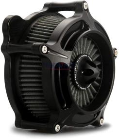 img 2 attached to Улучшите производительность своего Harley с черным воздушным фильтром Turbine Intake Filter Rain Socker Cover для FLHRC Road King Classic FLHX FLTR FLHT 2008-2013.