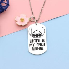 img 2 attached to 🐾 Cute Stitch Necklace: Maxforever Stitch, My Spirit Animal - Ideal Jewellery Gift for Daughter, Son, Niece, Friends, Girls, and Boys