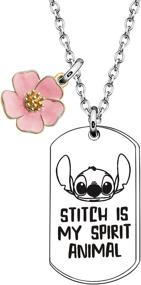 img 4 attached to 🐾 Cute Stitch Necklace: Maxforever Stitch, My Spirit Animal - Ideal Jewellery Gift for Daughter, Son, Niece, Friends, Girls, and Boys