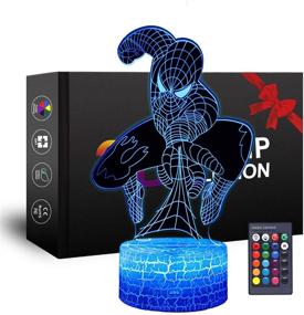 img 4 attached to 🕷️ Spiderman Gifts 3D Night Lights with Remote & Smart Touch for Boys - 7 Colors Changing Dimmable Spiderman Toys - Perfect Christmas Gifts for 3-8 Year Olds (Remote Control Included)