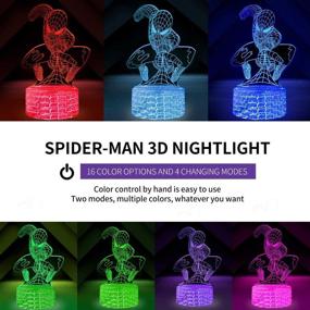 img 3 attached to 🕷️ Spiderman Gifts 3D Night Lights with Remote & Smart Touch for Boys - 7 Colors Changing Dimmable Spiderman Toys - Perfect Christmas Gifts for 3-8 Year Olds (Remote Control Included)