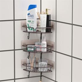 img 1 attached to 🛁 Organize and Declutter Your Bathroom with SimpleHouseware's Corner Shelf Shower Caddy Set in Bronze (Pack of 3)