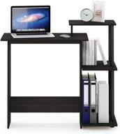 📚 furinno efficient home laptop notebook computer desk with square shelves, side storage - dark espresso/black: organize your workspace effectively logo