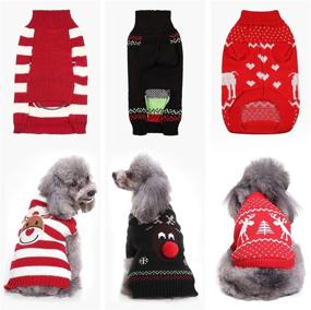 img 3 attached to 🐶 Adorable and Cozy: 3-Piece Stylish Pet Christmas Sweaters - Reindeer Design – X-Large