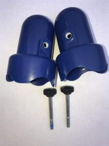 img 1 attached to 🔵 Blue Skywalker Trampolines Large Trampoline Enclosure Pole Caps - 2-Piece Set