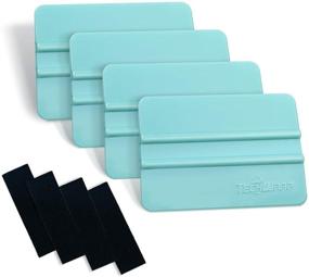 img 4 attached to TECKWRAP Felt Edge Mint Squeegee 4 Inch - Car Vinyl Scraper Decal Applicator Tool 4-Pack (with Black Felt Edge) - Improved SEO