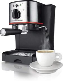 img 4 attached to Hamilton Beach 40792: Experience Espresso Excellence – Latte, Cappuccino, and Milk Frother, 15 Bar Italian Pump, Single Cup Brewer in Black & Stainless