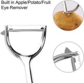 img 1 attached to 🥔 Domccy 3Pcs Potato Vegetable Peeler Set for Kitchen - Premium Zinc Alloy Peelers for Veggie, Fruit, Carrot | Ergonomic Non-Slip Handle & Ultra Sharp Blade | Good Grip & Durability