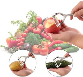 img 3 attached to 🥔 Domccy 3Pcs Potato Vegetable Peeler Set for Kitchen - Premium Zinc Alloy Peelers for Veggie, Fruit, Carrot | Ergonomic Non-Slip Handle & Ultra Sharp Blade | Good Grip & Durability