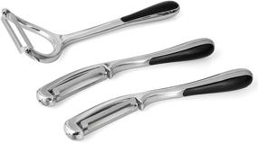 img 4 attached to 🥔 Domccy 3Pcs Potato Vegetable Peeler Set for Kitchen - Premium Zinc Alloy Peelers for Veggie, Fruit, Carrot | Ergonomic Non-Slip Handle & Ultra Sharp Blade | Good Grip & Durability