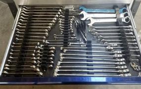 img 1 attached to 🛠️ ToolBox Widget - Modular Angled Large Wrench Organizer - Ideal Organizer for Mechanics, Efficient Storage Solution with Conforming Slots - 1 Kit