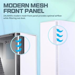 img 3 attached to 🖥️ Zalman R2 White ATX Mid Tower Gaming PC Case - Enhanced Cooling System, Mesh Front Panel, Tempered Glass, Spectrum RGB LED Fan - White