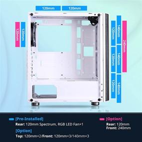 img 2 attached to 🖥️ Zalman R2 White ATX Mid Tower Gaming PC Case - Enhanced Cooling System, Mesh Front Panel, Tempered Glass, Spectrum RGB LED Fan - White