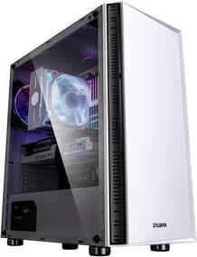 img 4 attached to 🖥️ Zalman R2 White ATX Mid Tower Gaming PC Case - Enhanced Cooling System, Mesh Front Panel, Tempered Glass, Spectrum RGB LED Fan - White