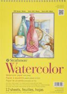 📚 strathmore 300 series watercolor paper 9x12 pad - pack of 2: premium quality, wire bound, white logo