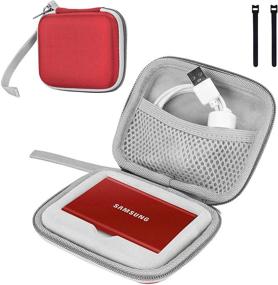 img 4 attached to 🔴 ProCase Samsung T7/ T7 Touch Portable SSD Hard Carrying Case + 2 Cable Ties - Red