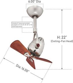 img 1 attached to 🌀 DI-BN-WD Diane Directional 16&#34; Ceiling Fan &amp; Oscillating Fan with Remote, Brushed Nickel by Matthews