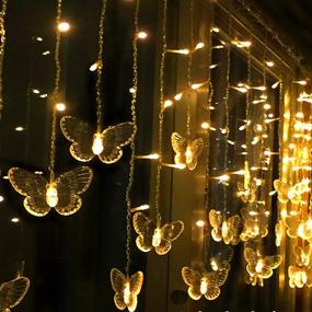 img 3 attached to 🦋 Butterfly Curtain Lights by Decorman - 96 LED Fairy String Lights with 8 Modes, USB Powered Twinkle Lights, Remote Control - Ideal for Bedroom, Wedding, Party, Christmas, Holiday Decor