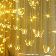 🦋 butterfly curtain lights by decorman - 96 led fairy string lights with 8 modes, usb powered twinkle lights, remote control - ideal for bedroom, wedding, party, christmas, holiday decor логотип