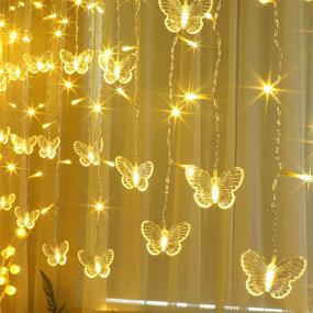 img 4 attached to 🦋 Butterfly Curtain Lights by Decorman - 96 LED Fairy String Lights with 8 Modes, USB Powered Twinkle Lights, Remote Control - Ideal for Bedroom, Wedding, Party, Christmas, Holiday Decor