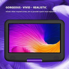 img 3 attached to ieGeek 11.5' Portable DVD Player with SD Card/USB Port, 5-Hour Rechargeable Battery, 9.5' Eye-Protective Screen, AV-in/Out Support, Region Free, Purple