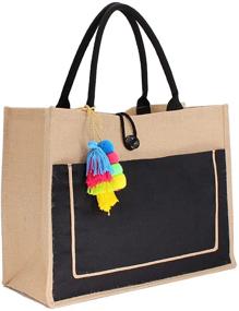 img 4 attached to TANOSII Straw Beach Handbag Handmade Women's Handbags & Wallets for Totes